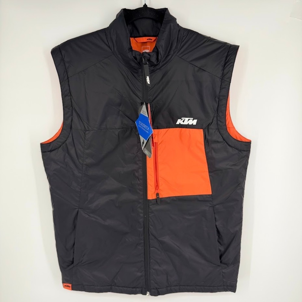 KTM Unbound Thermo Vest Unisex L Black Orange Breathable Wind Repellent Packable